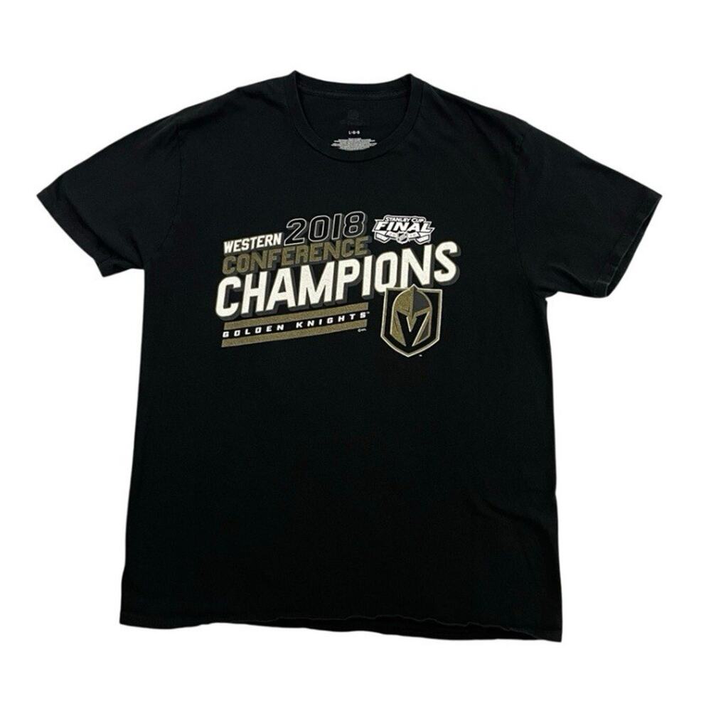 NHL Las Vegas Golden Knights T Shirt Mens Size L Western Conference Champions